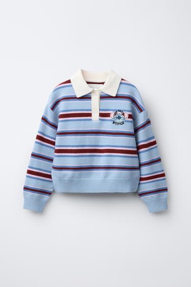 LILO & STITCH © DISNEY STRIPED POLO SWEATER - Light blue by Zara - Image 0