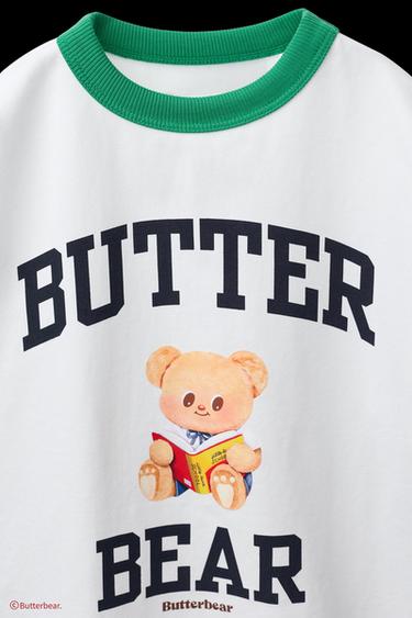 Zara BUTTERBEAR © TRIM DETAIL T-SHIRT - Ecru