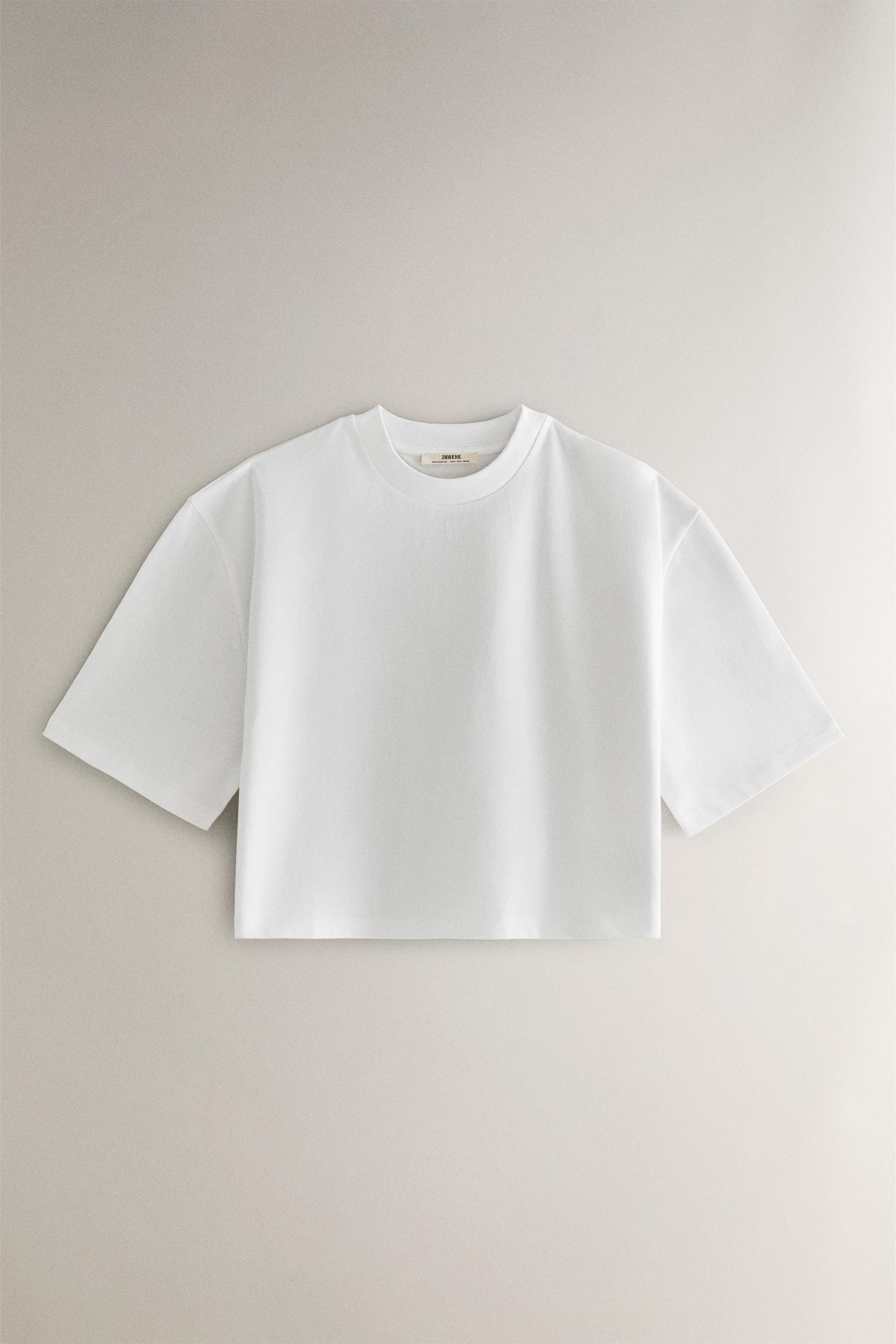 コットン ショートスリーブTシャツ - ホワイト | ZARA Japan / 日本