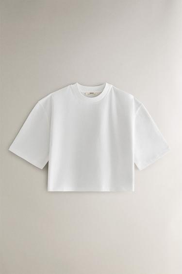 T-SHIRT MANCHES COURTES COTON - Blanc de Zara - Image 0