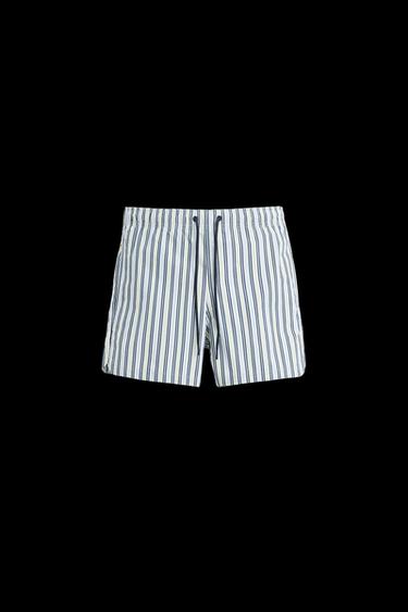 STRIPED MID-LENGTH SWIMMING TRUNKS - Sky blue by Zara - Image 0