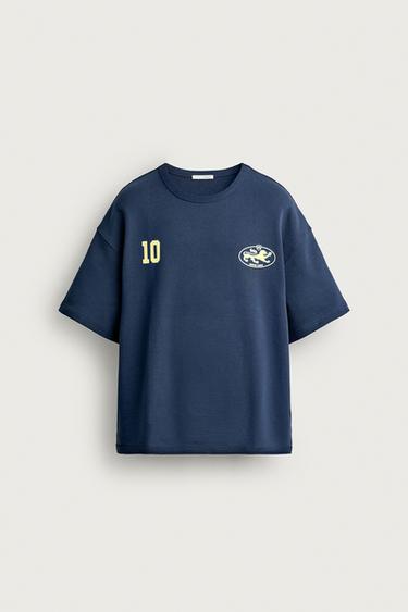 RELAXED FIT PRINTED SWEATSHIRT - Blue by Zara