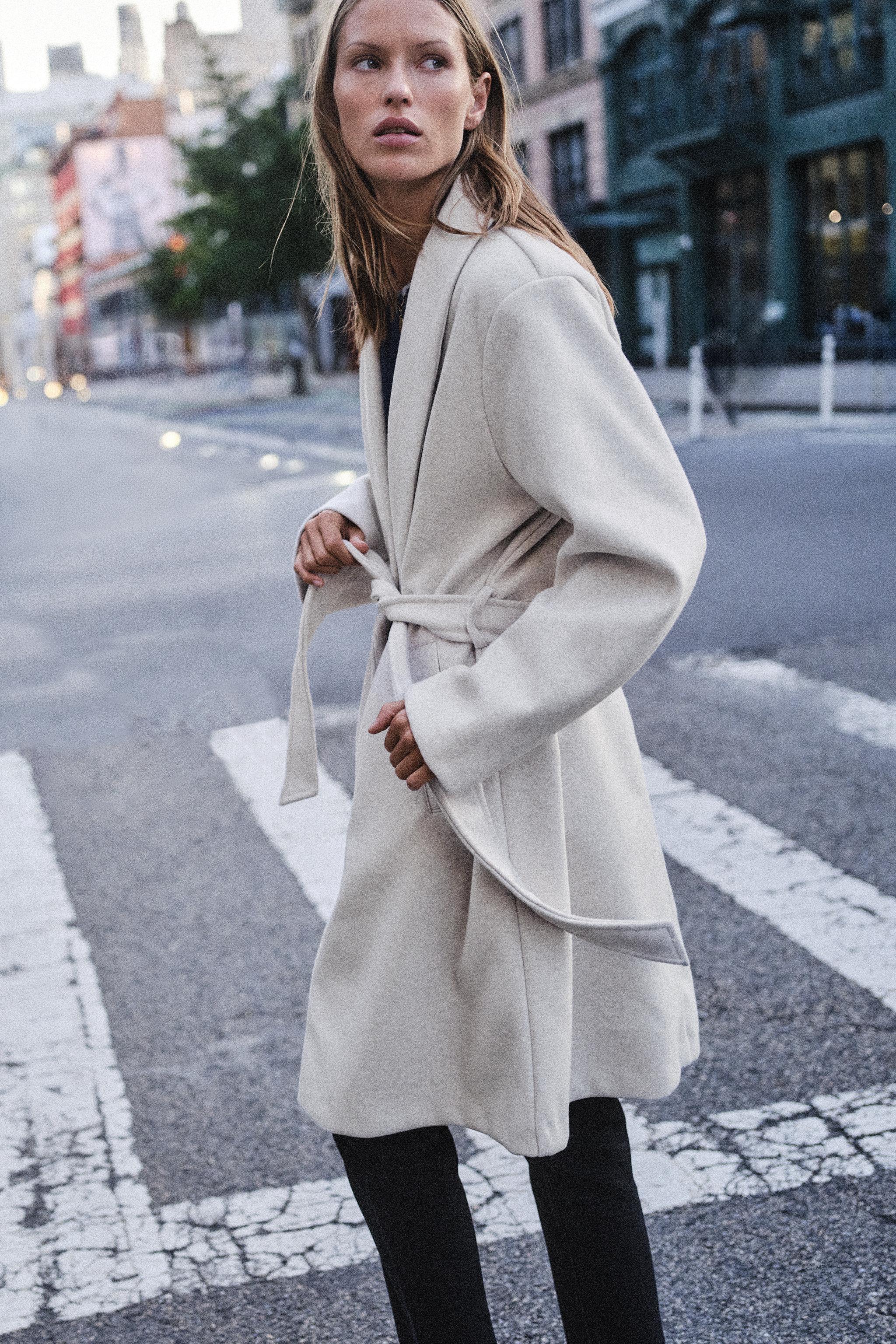 Zara Soft Kemerli Kaban görsel 5