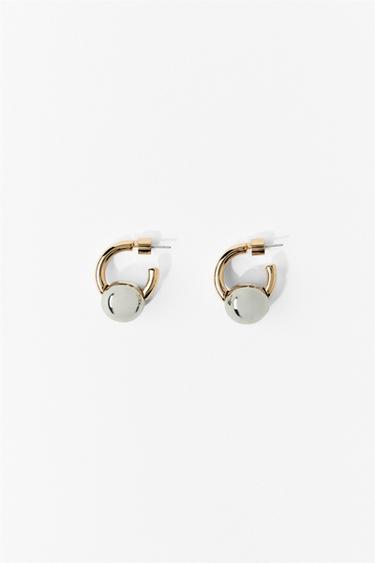 Zara COMBINATION BALL HOOP EARRINGS - Gold / Silver