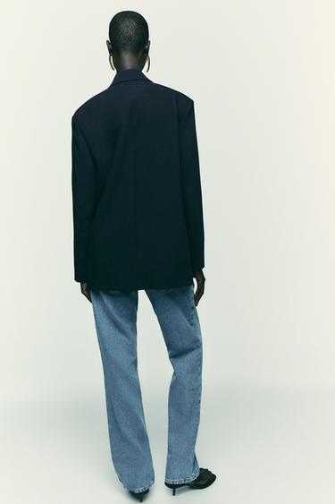 OVERSIZE BLAZER WITH SHOULDER PADS - Navy blue by Zara - Image 4