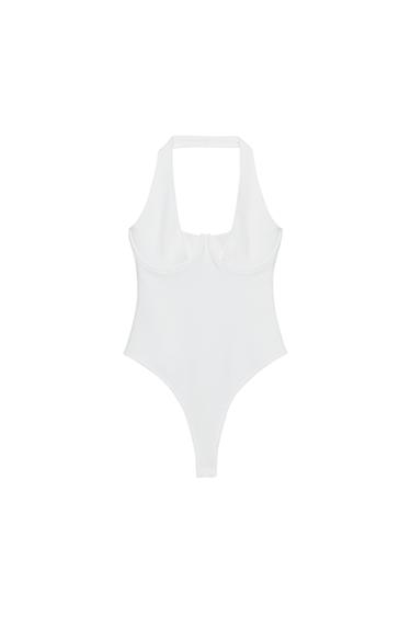 BODY HALTER PUNTO STRETCH - Blanco de Zara