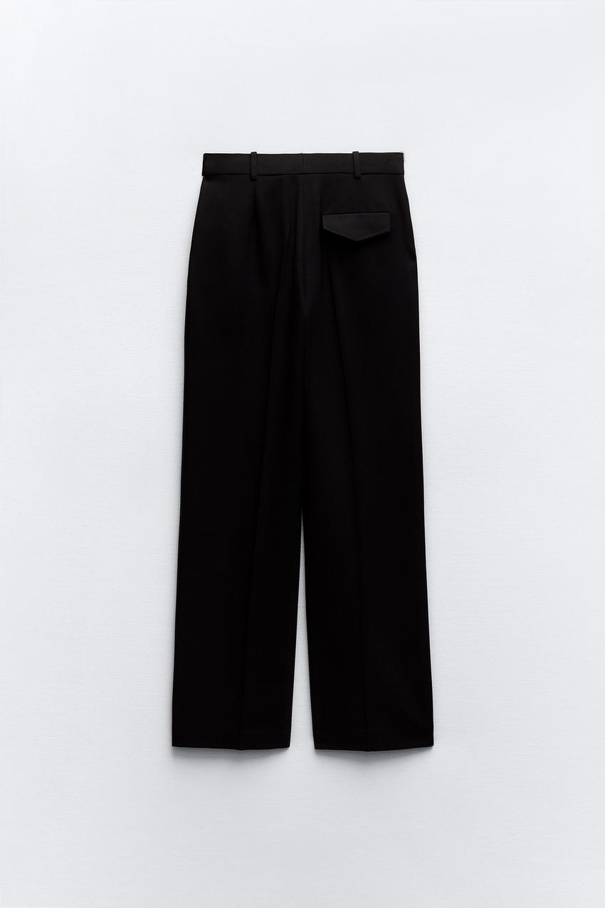 Flared canvas trousers, black