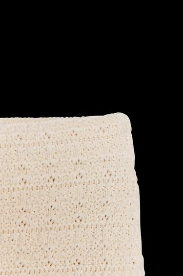 Zara COMBINED KNIT SKIRT - Ecru