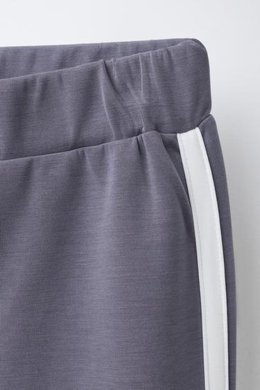 FLARE TROUSERS WITH CONTRAST STRIPES MODAL BLEND - Grey by Zara - Image 2