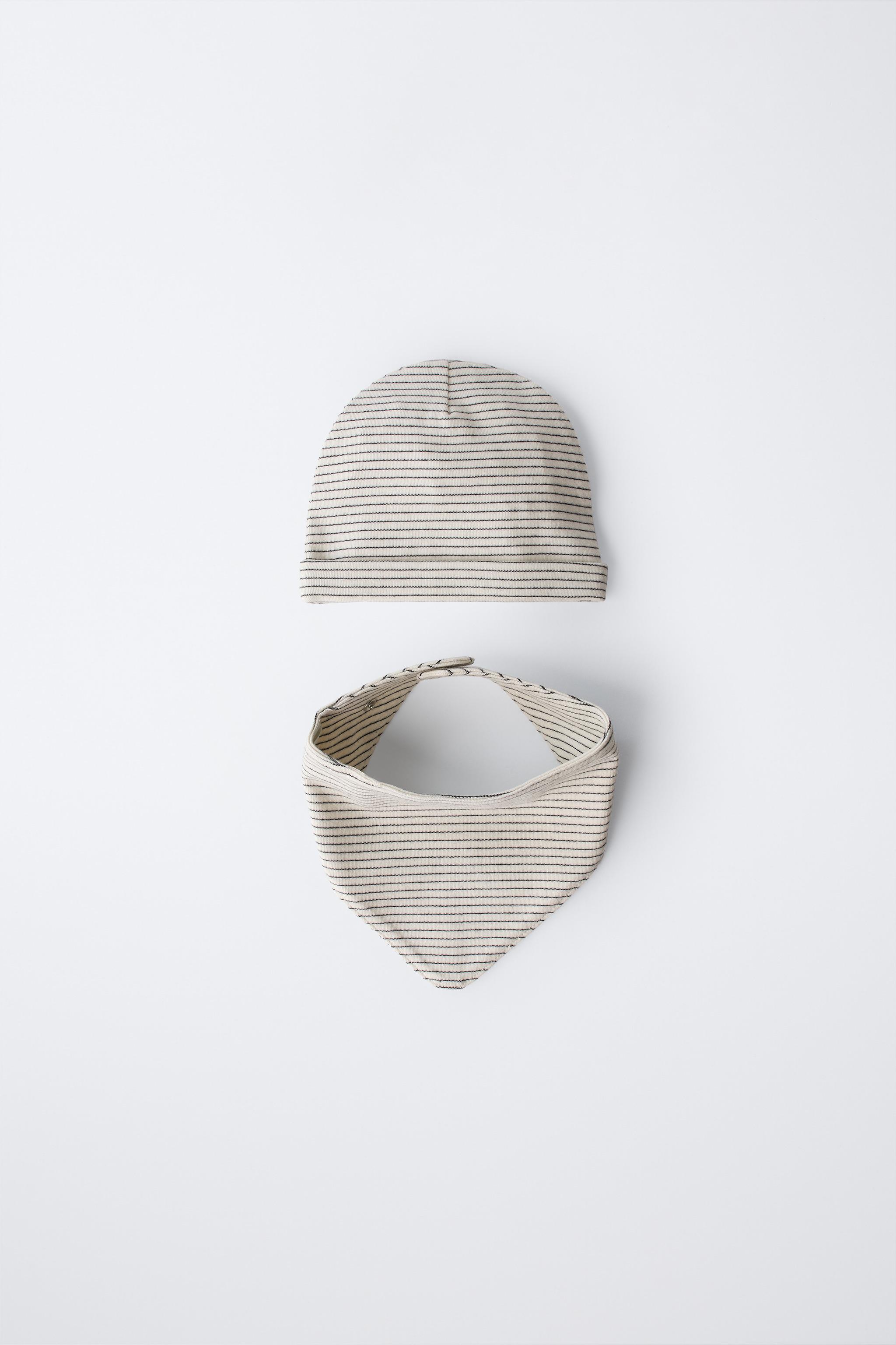 STRIPED HAT AND BIB SET
