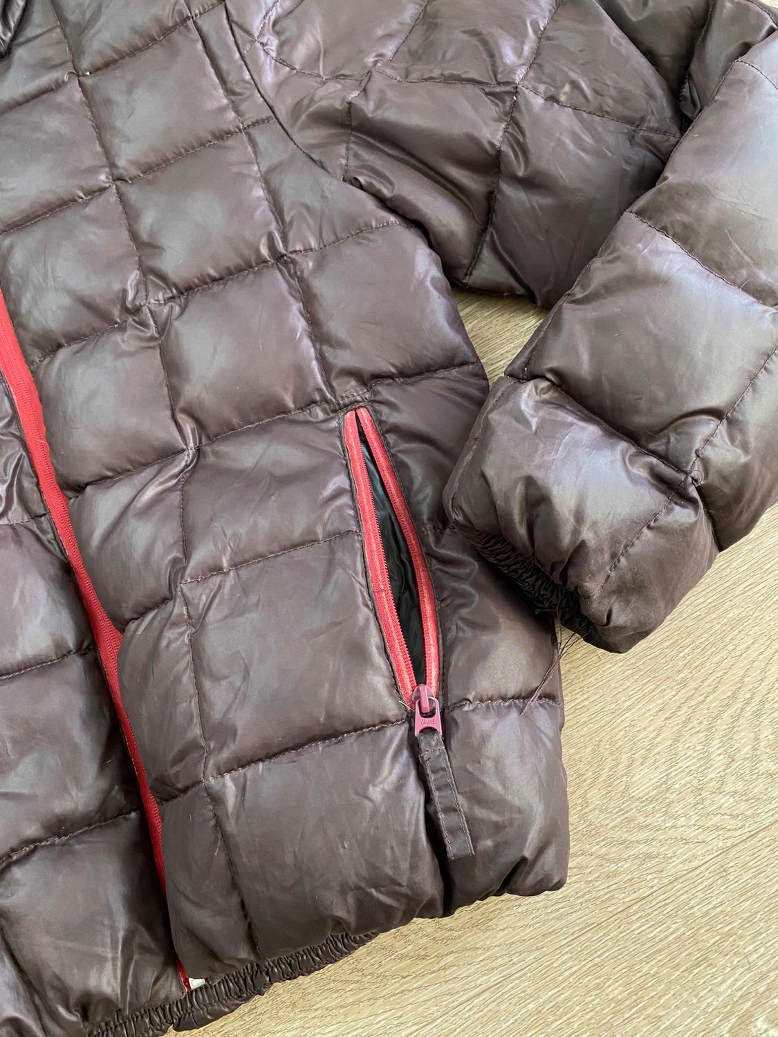 ZARA MENS BURGUNDY WINE PUFFER SQUARES JACKET - Image 2