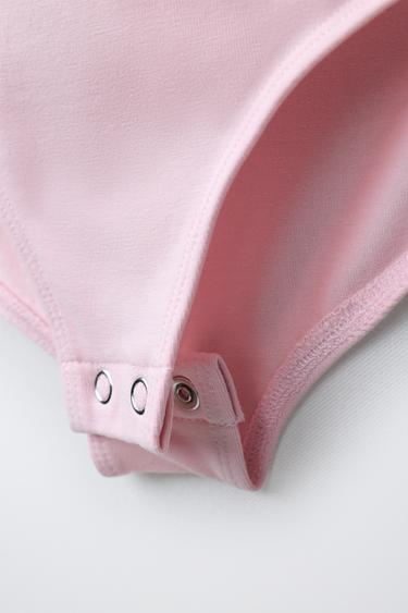 ASYMMETRIC RUFFLE BODYSUIT - Pale pink by Zara - Image 3