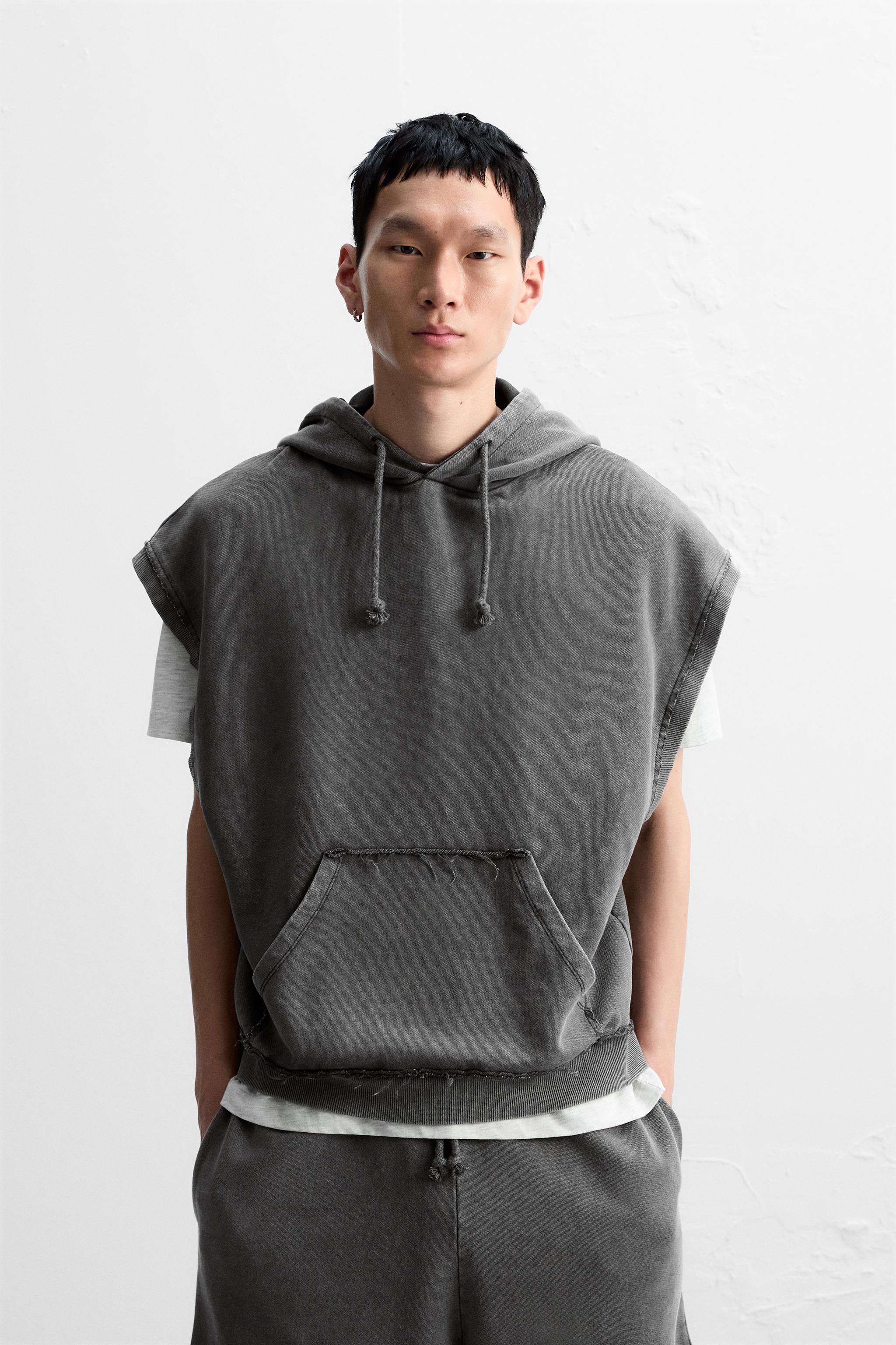 Zara grey hoodie sale