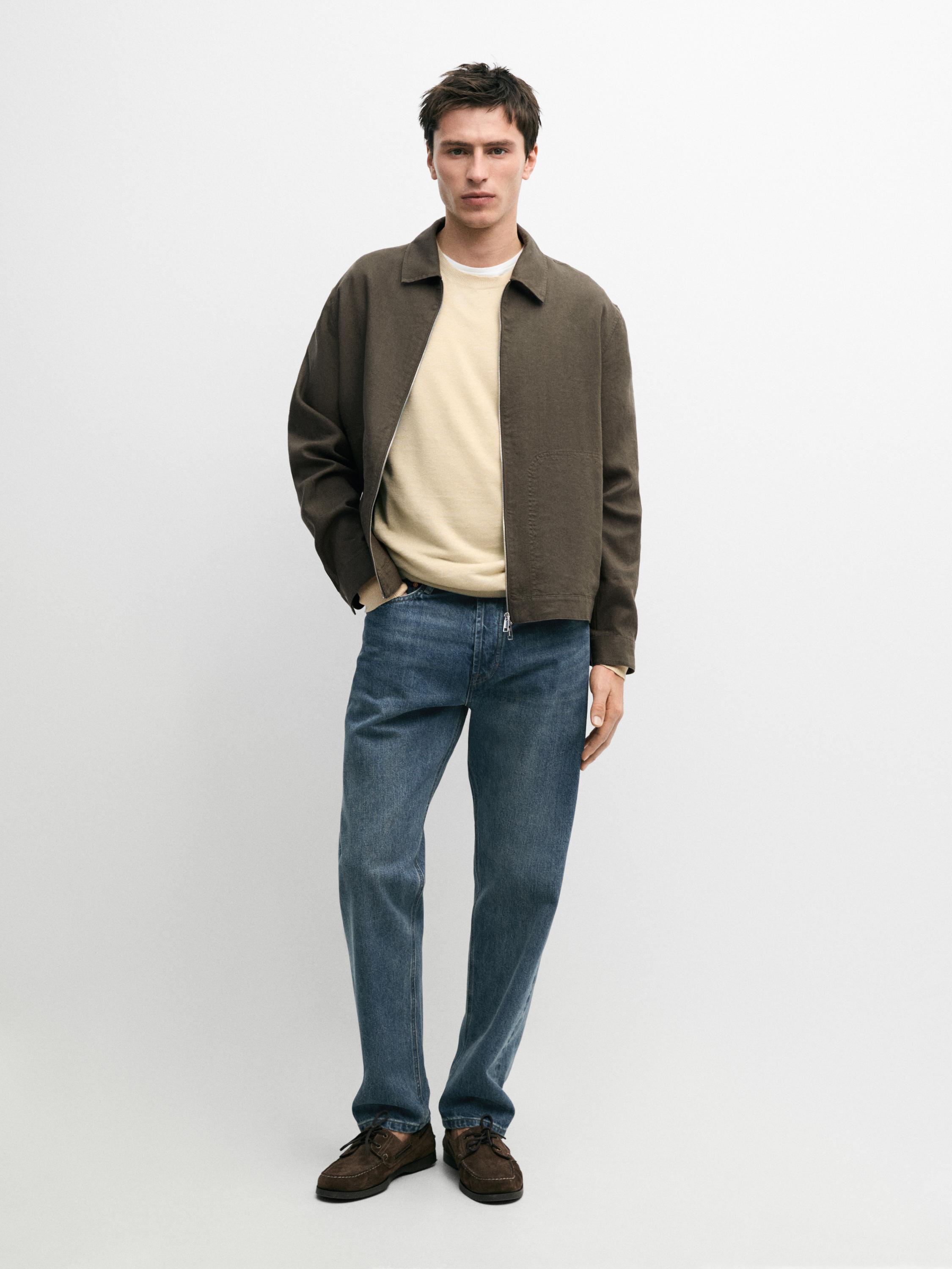 Cropped 100% linen jacket