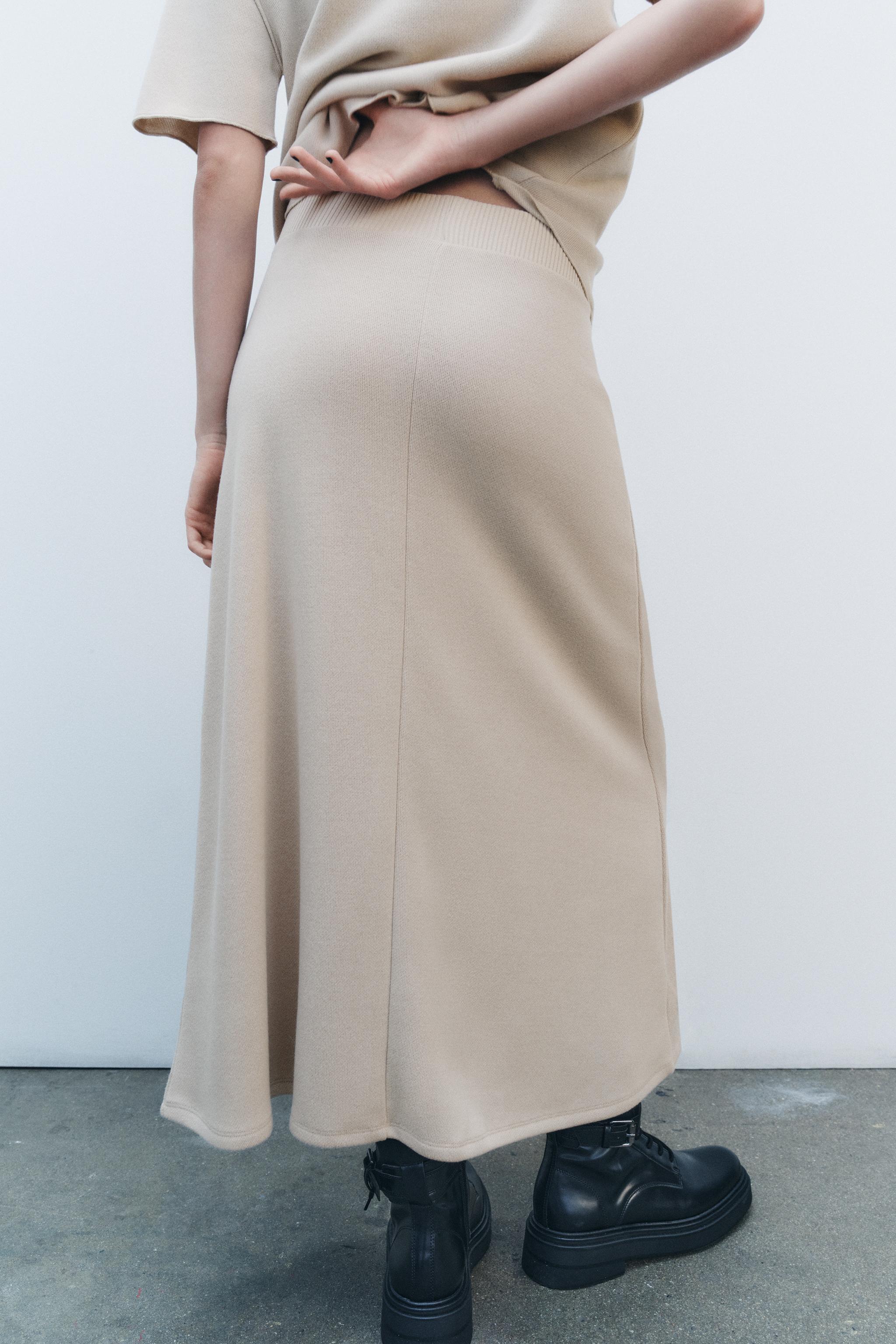 MINIMALIST SOFT SWING SKIRT Mink ZARA United States