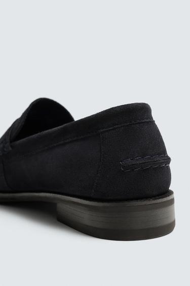 LEATHER PENNY LOAFERS - Blue by Zara - Image 5