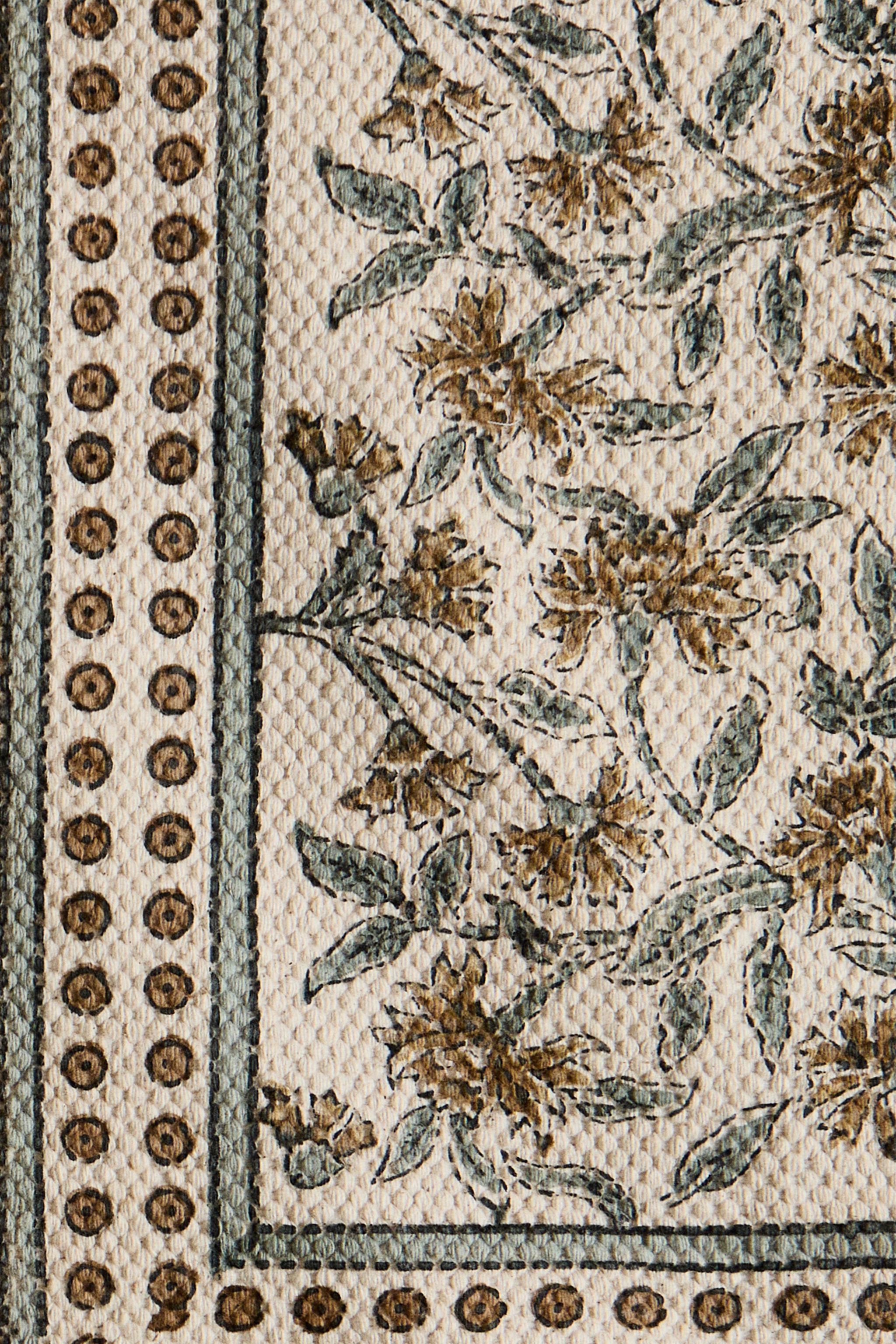 TAPIS IMPRIMÉ FLORAL BLOCK PRINT