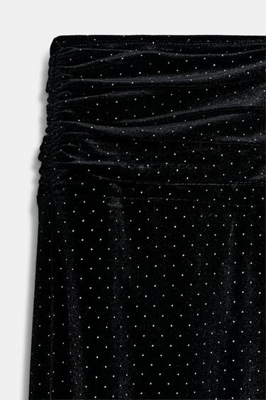PANTALON BAGGY EN VELOURS BRILLANT - Noir de Zara - Image 7