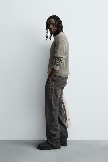 RIBBED WASHED SWEATER - Green by Zara - Image 3