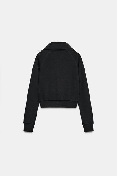 VESTE MOLLETON ZIPPÉE - Noir de Zara - Image 6