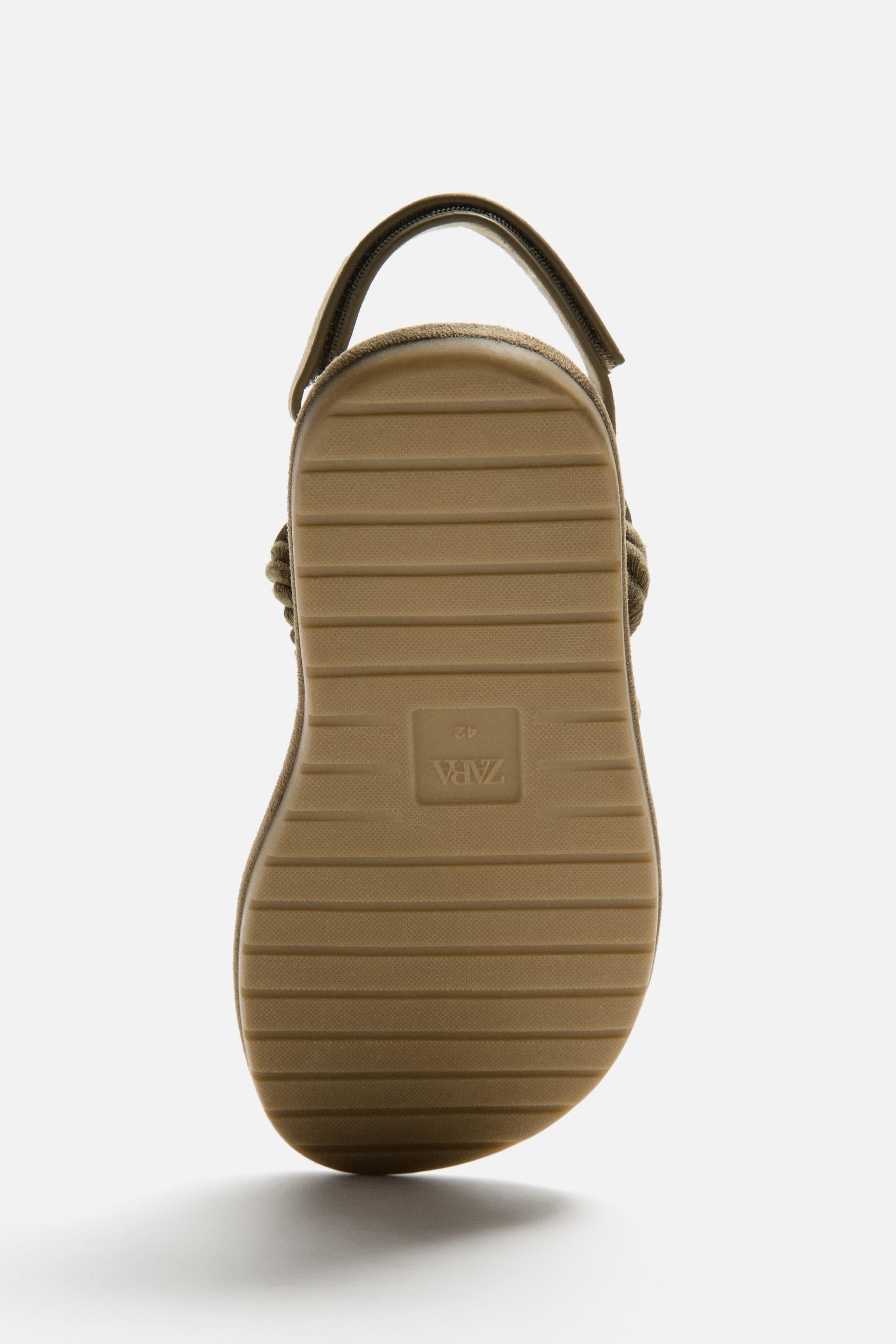 【ZARA】ロープデザインサンダル 2750/520/102 ビーズフラットサンダル - ベージュ | ZARA Japan / 日本