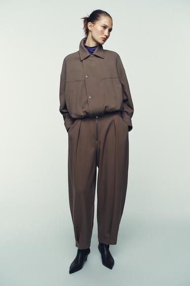 CARROT TROUSERS WITH ZIP - camel by Zara