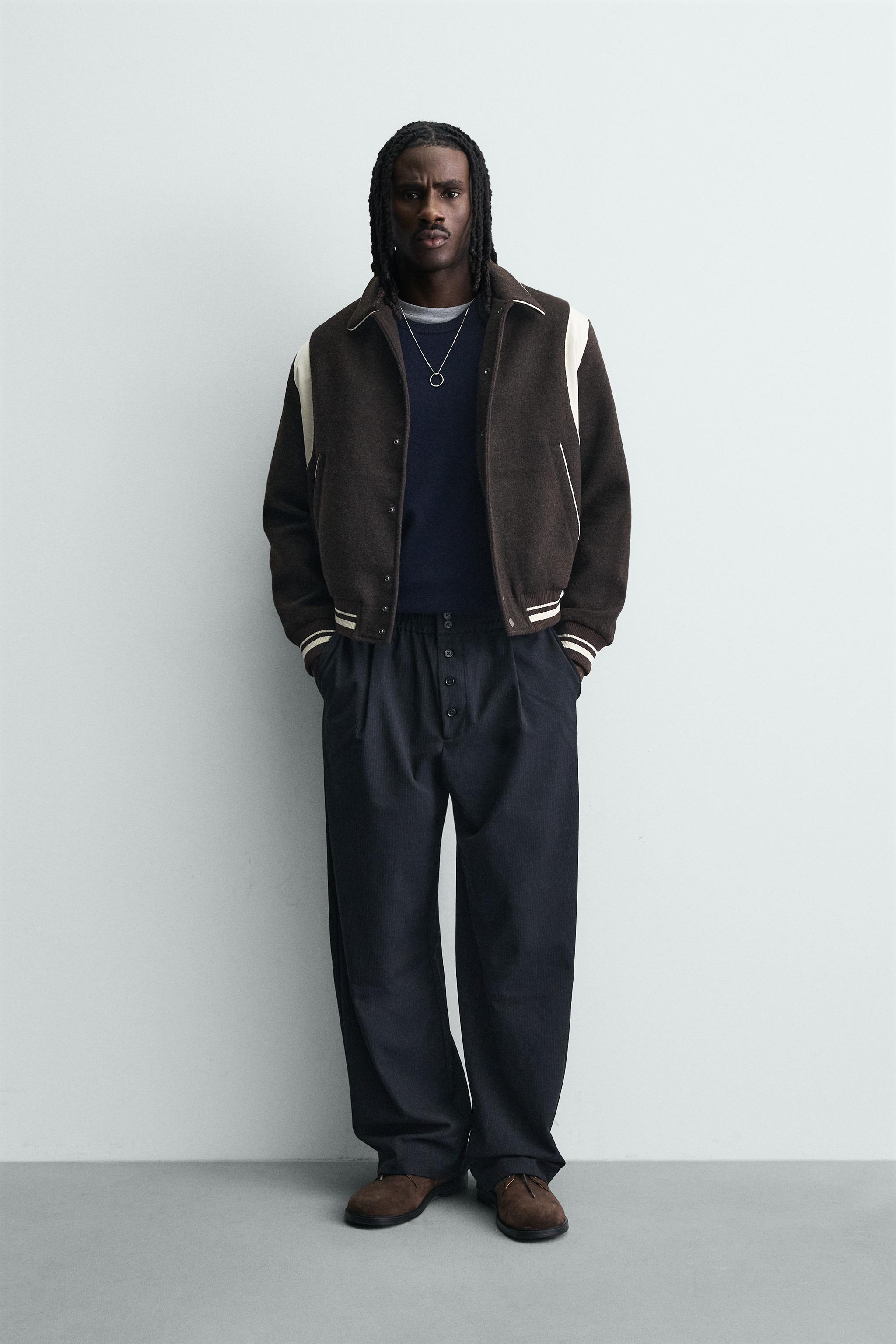 コントラストボンバージャケット - ブラウン | ZARA Japan / 日本