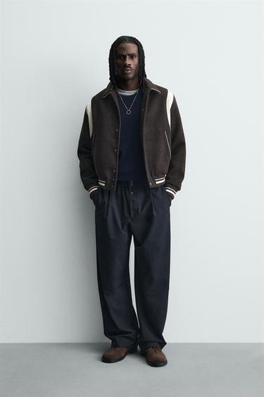 BLOUSON BOMBER AVEC CONTRASTES - Marron de Zara - Image 0