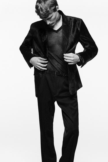 LUDOVIC DE SAINT SERNIN x ZARA 헤어 레더 블레이저 - Zara의 블랙 - 이미지 0