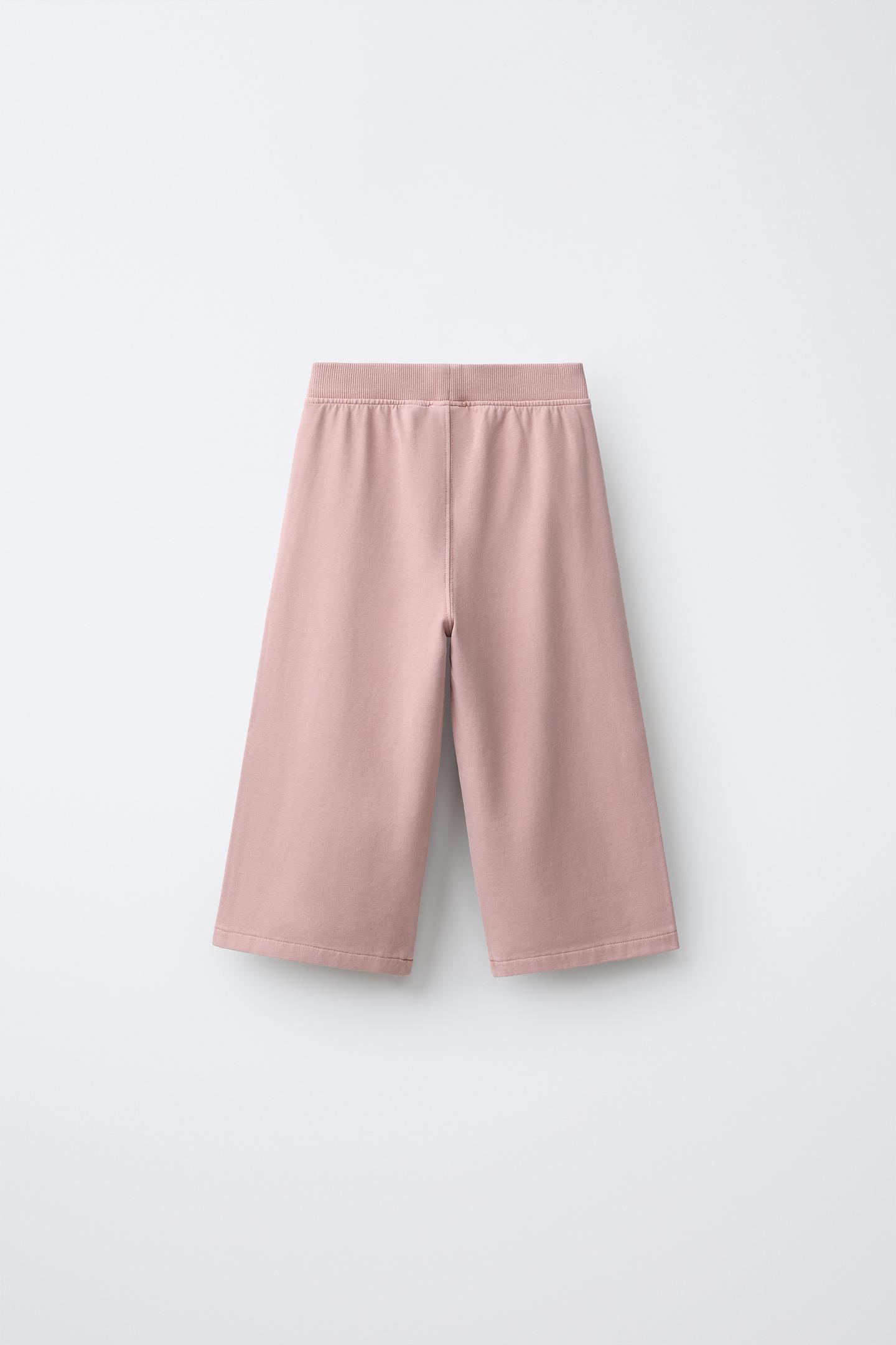 Детские брюки Zara Plain Wide-Leg, цвет: Бежевый розовый — фото 3