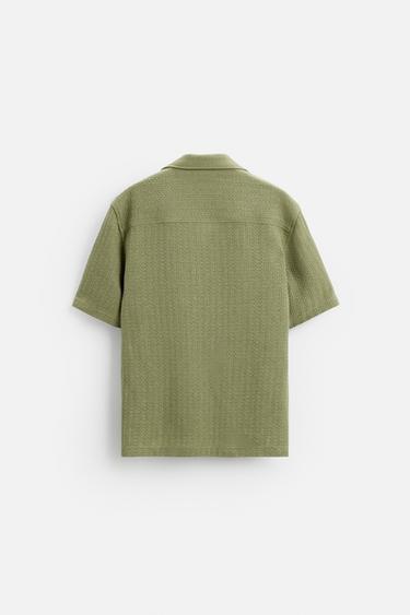 GEOMETRIC JACQUARD SHIRT - Moss green by Zara - Image 6