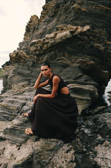 ROBE BIMATIÈRE EN MAILLE CUT OUT - Marron de Zara - Image 5