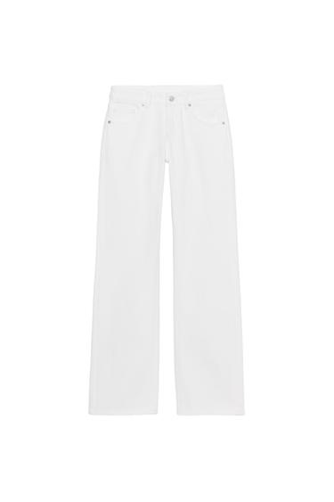 TRF LOW-RISE WIDE-LEG JEANS - White by Zara