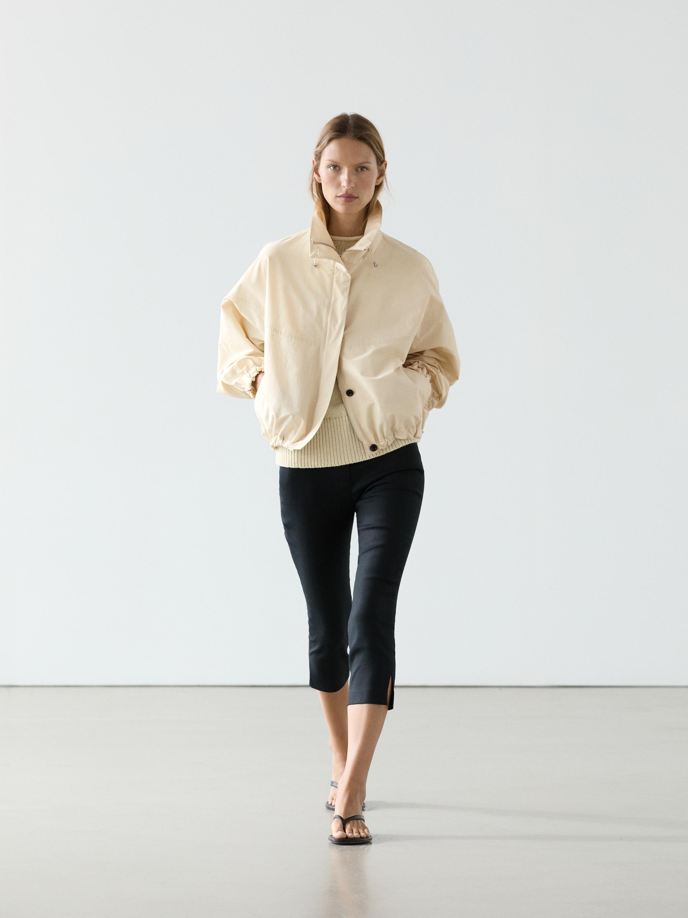 High neck bomber puff jacket
