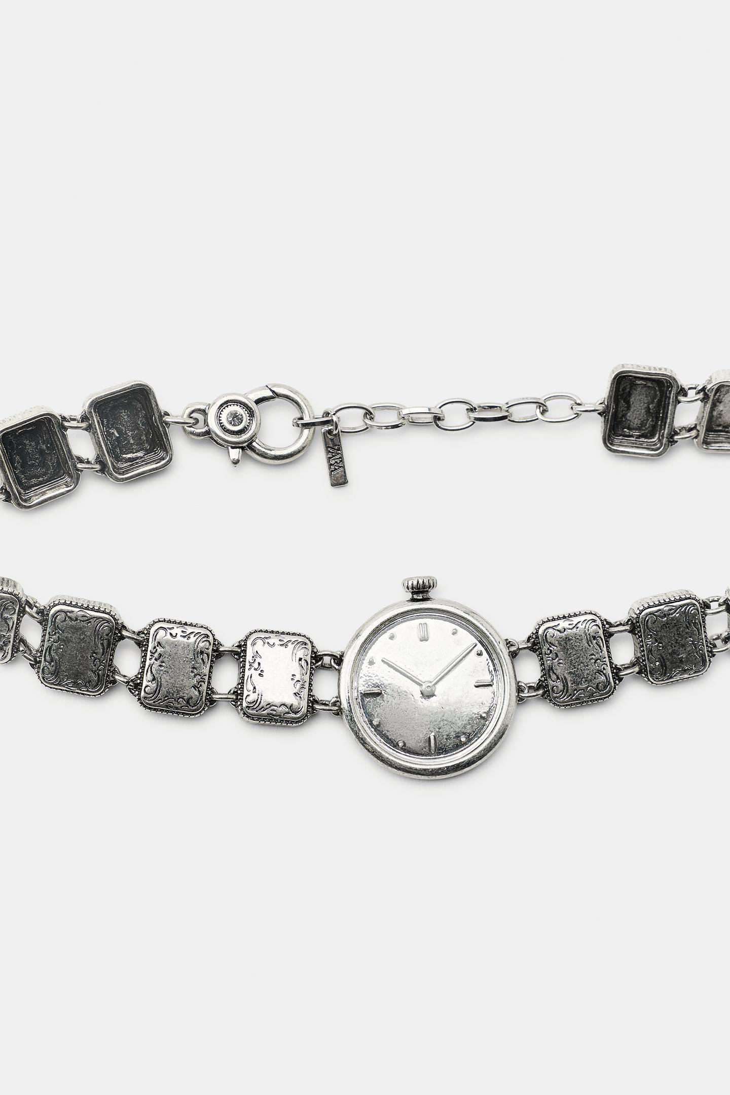 Женские часы Zara Watch Choker Necklace, цвет: Серебряный — фото 4