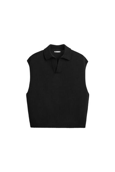 GILET OVERSIZE EN MAILLE - Noir de Zara