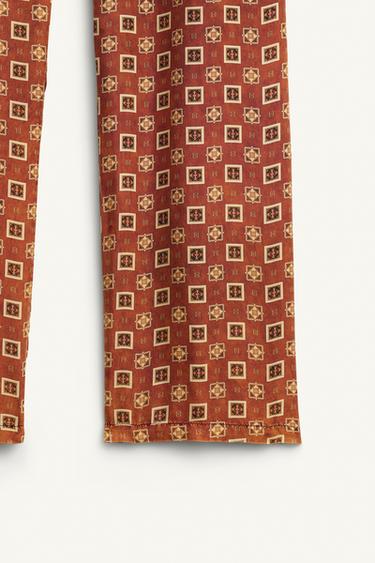 LIMITED EDITION 100% SILK PRINTED TROUSERS - Brick by Zara - Image 11