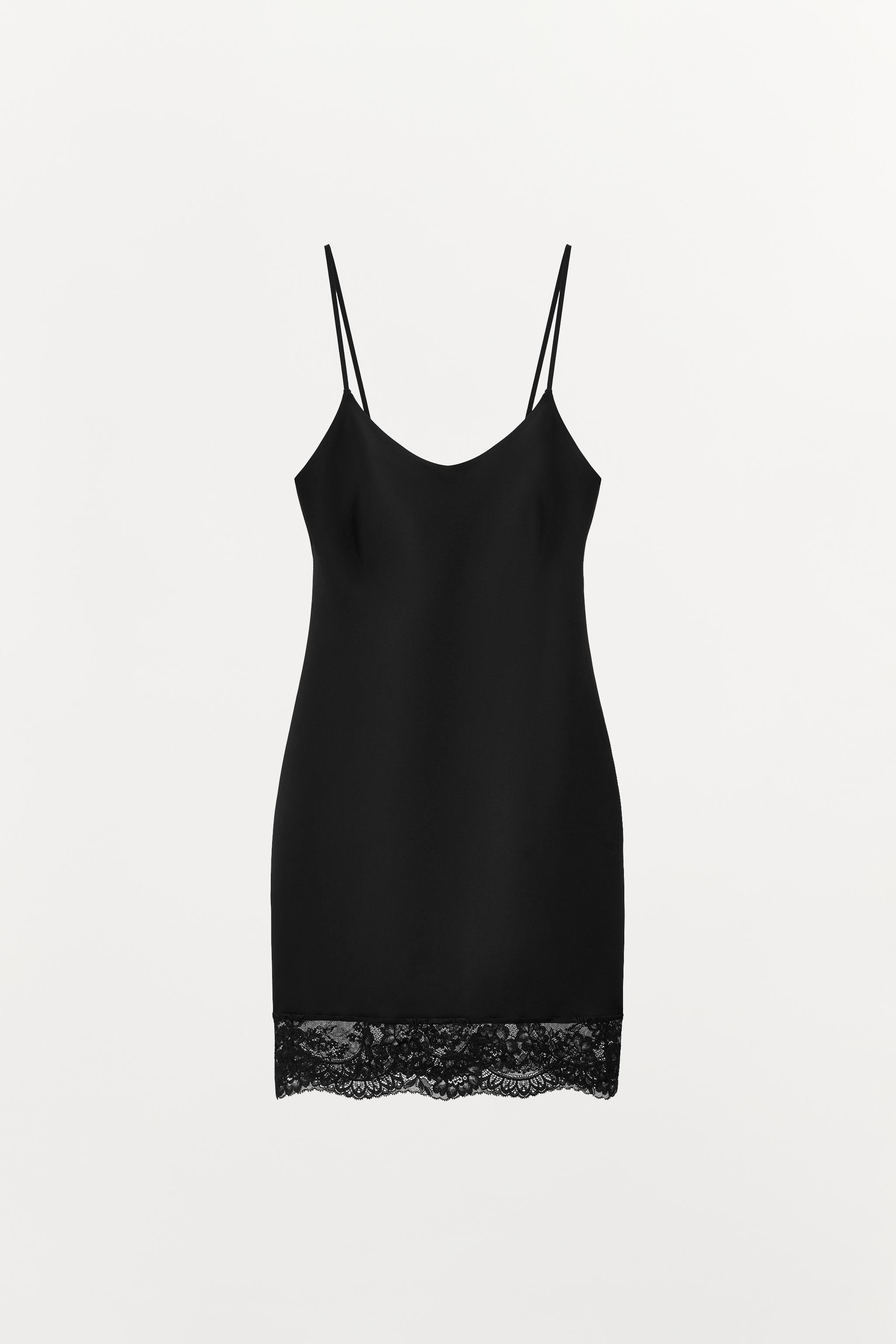 ROBE COURTE EN MÉLANGE DE POLYAMIDE ET DENTELLE