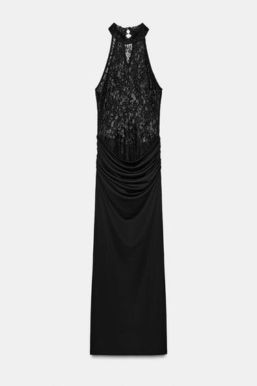 CONTRAST HALTER DRESS - Black by Zara - Image 0