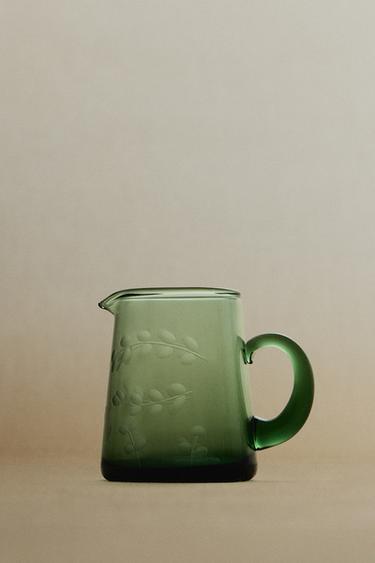 POT À LAIT EN VERRE FEUILLE NOËL - Vert de Zara - Image 4