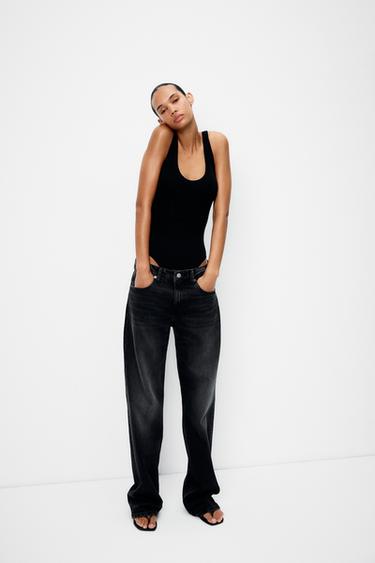 JEANS TRF WIDE LEG TIRO MEDIO - Negro de Zara - Imagen 0