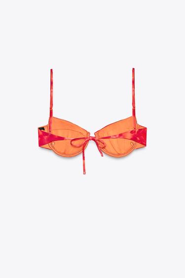 HAUT DE BIKINI ARMATURES IMPRIMÉ - Orange de Zara - Image 6
