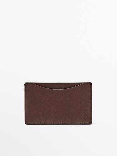Zara Nappa leather card holder - Chocolate
