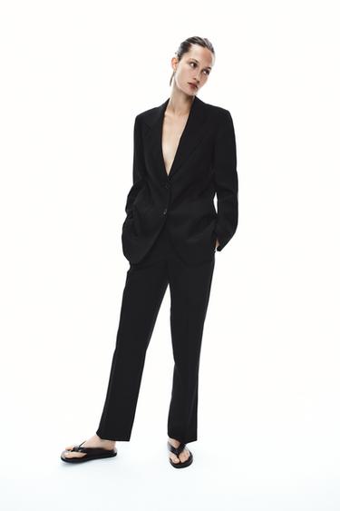 PANTALÓN RECTO TIRO BAJO ZW COLLECTION - Negro de Zara