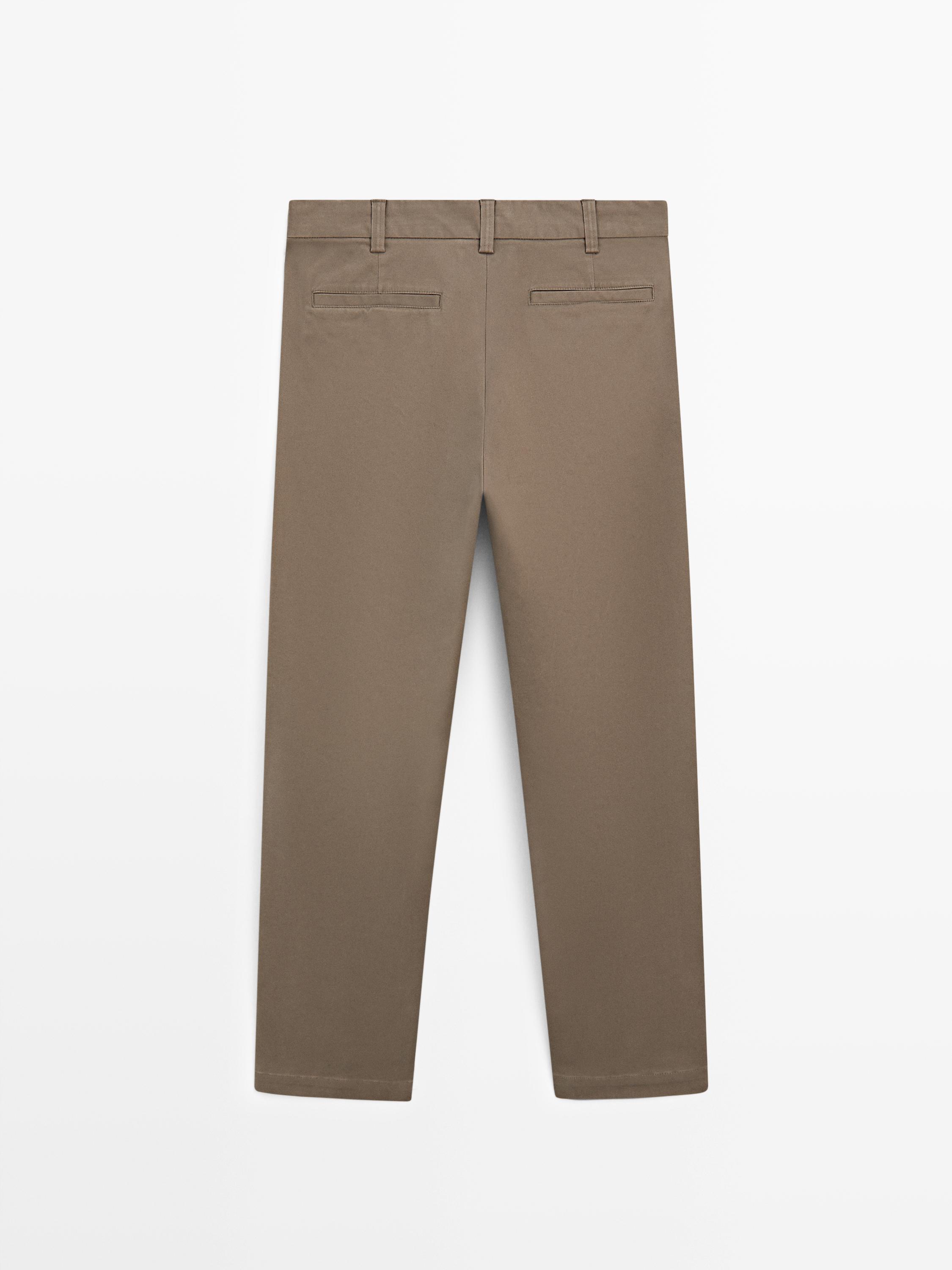 Tapered fit micro textured trousers