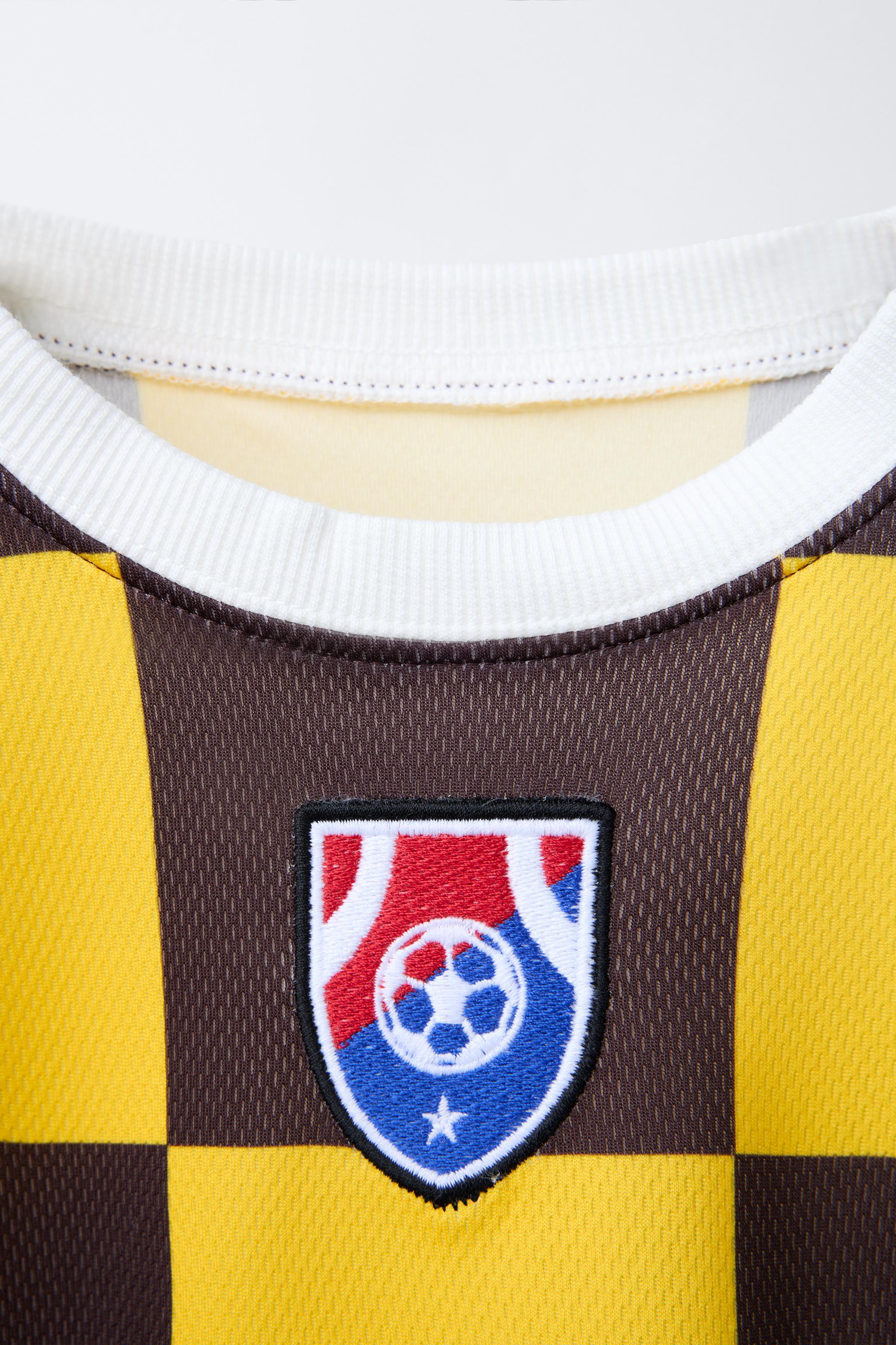 CHECKERED SOCCER T-SHIRT - Black / Yellow | ZARA United States