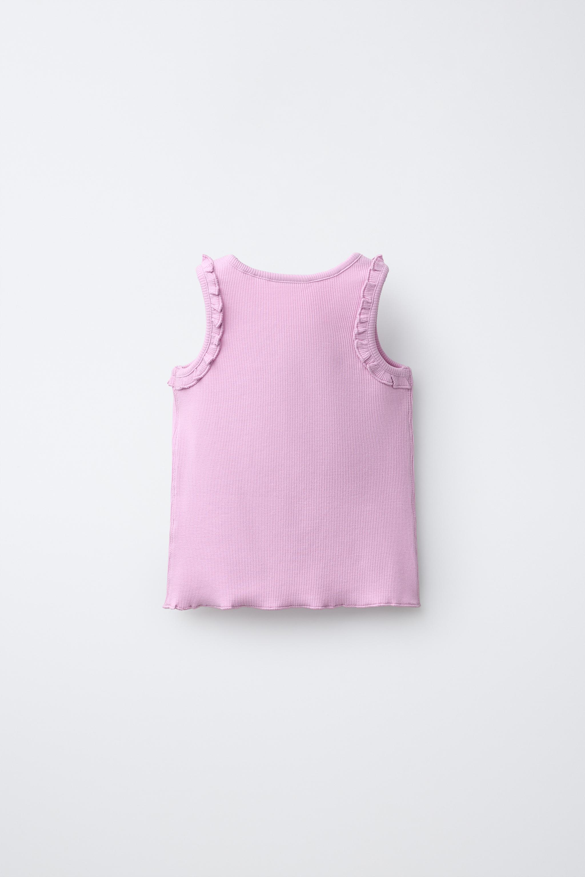 EMBROIDERED RIBBED SLEEVELESS T-SHIRT