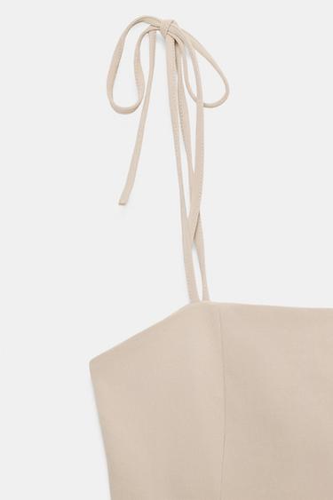 PEPLUM STRAPPY TOP - Beige by Zara - Image 7