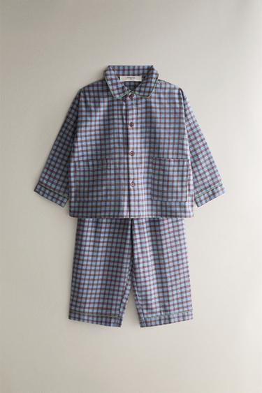 KIDS' CHECK FLANNEL PYJAMAS - Blue by Zara - Image 0