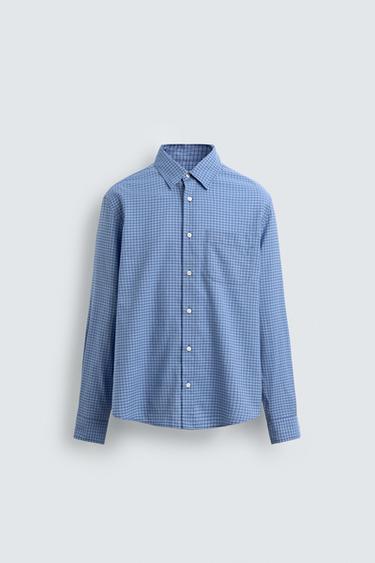 CHECK SHIRT WITH POCKET - Blue/White by Zara - Image 5